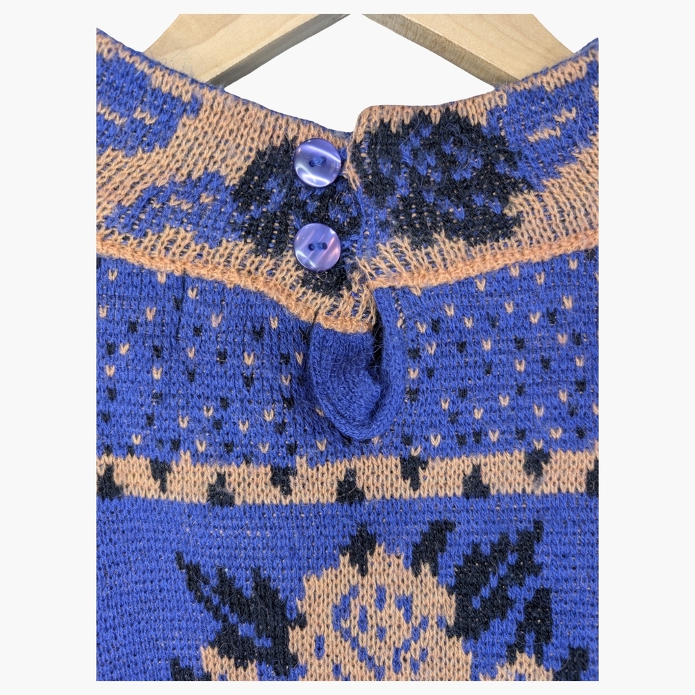 Vintage Floral Knit Sweater | Mock Neck | Women's Medium - Picture 4 of 5